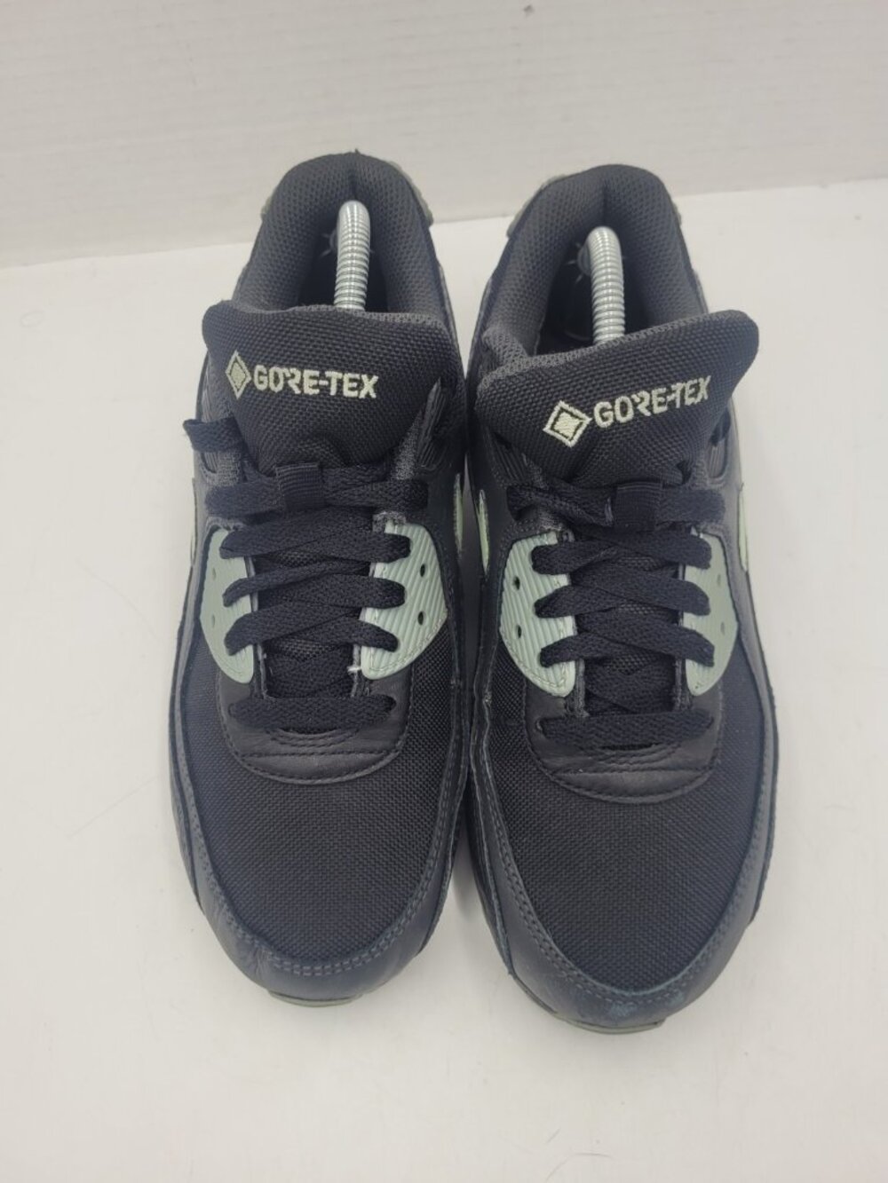 Nike Air Max 90 Black Gray Green Sneaker Unisex Kids 5Y EU 37.5 Flat Athletic - Picture 4 of 13
